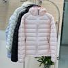 Womens Lightweight Down Jacket With Hood 90% White Duck Fill Short Regular Fit Winter Commute