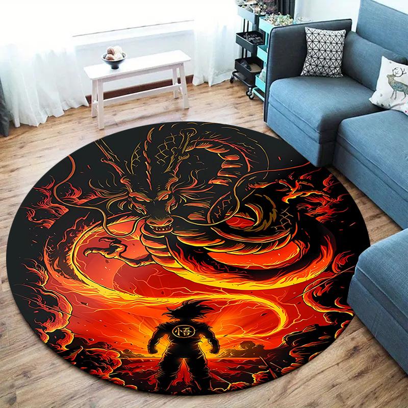 Dragon Ball Super Round Area Rug Carpet Rug For Living Room Bedroom Sofa Playroom Decor Nonslip Floor Mat