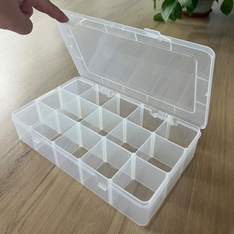 8/12/15 Compartment Plastic Box Adjustable Compartment Jewelry Organizer Box Eco-Friendly PP Transparent Jewelry Screw Box