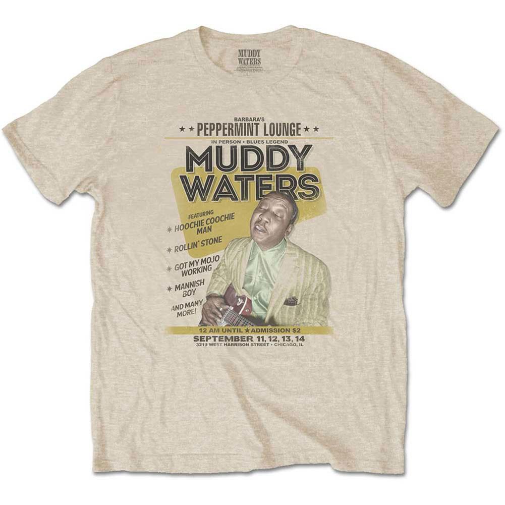 Men s Muddy Waters Peppermint Lounge Slim Fit T-shirt Large Sand 2XL