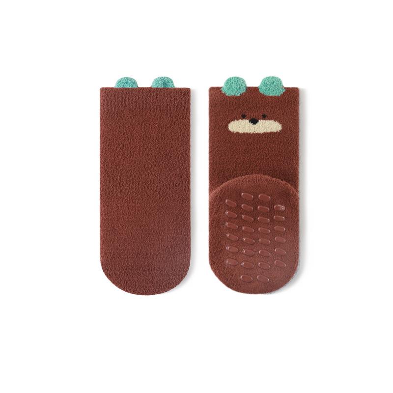

Детские носки Нескользящие для дома Нескользящие Бесшовный мысок Мультяшный узор Носки для младенцев для новорожденных Теплые зимние домашние носки Мягкие удобные L 3-5Year тёмно-рыжий