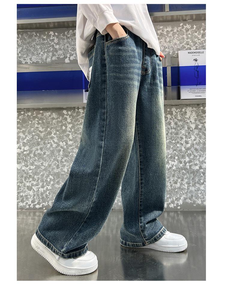 Boys' Spring and Autumn Jeans - 2025 New Stylish Straight-Leg Casual Pants