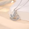 925 Sterling Silver Moissanite Heart Pendant Necklace for Women