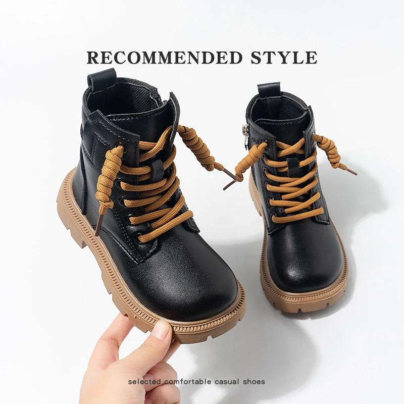 2024 Children Short Boots for Girls Boys Winter New Fashion Korean British Style Soft Bottom Anti-slippery Versatile Warm Shoes