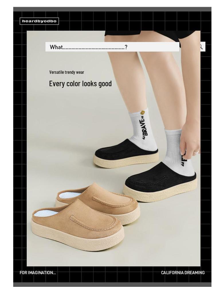 Sabots Birken pour hommes, modèle 2025, sans talon.: Chaussures décontractées tendance à semelles épaisses qui augmentent la hauteur