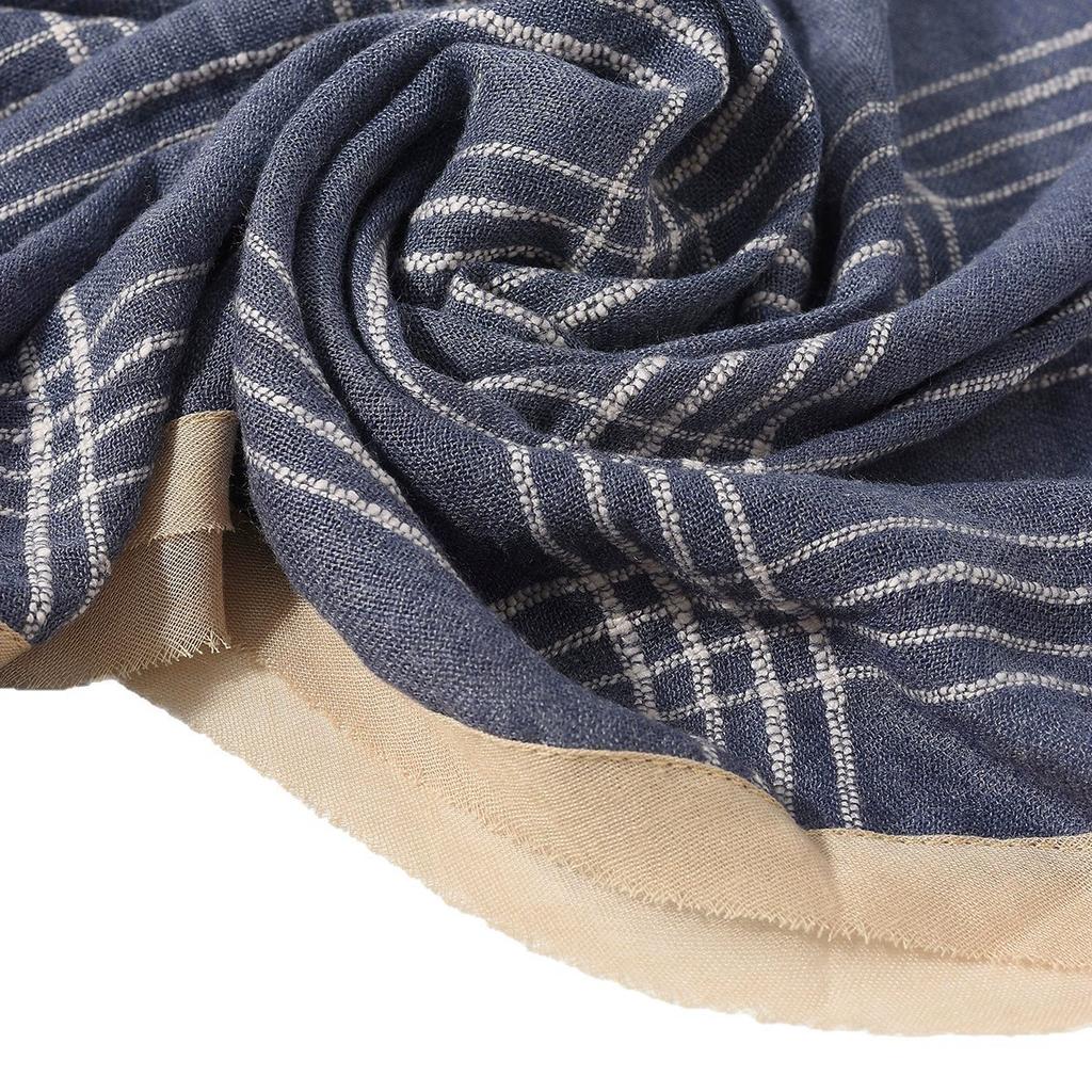 Men' Patchwork Striped Jacquard Scarf New Trendy Black Winter Scarf Versatile Warm Scarves for  and Retail