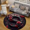 Boho Round Peacock Multicolor Area Rug, Non-Slip Floor Mat for Bedroom
