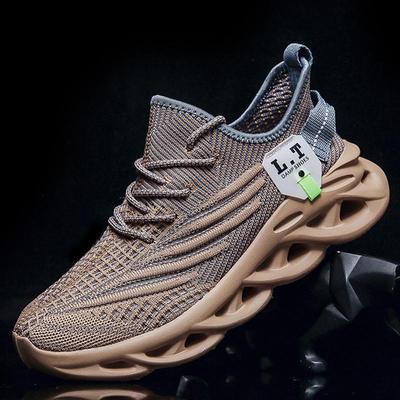 Duże męskie buty Letnie oddychające latające sploty sportowe obuwie na co dzień Gruba podeszwa Blade Mesh Fashion Coconut Buty do biegania