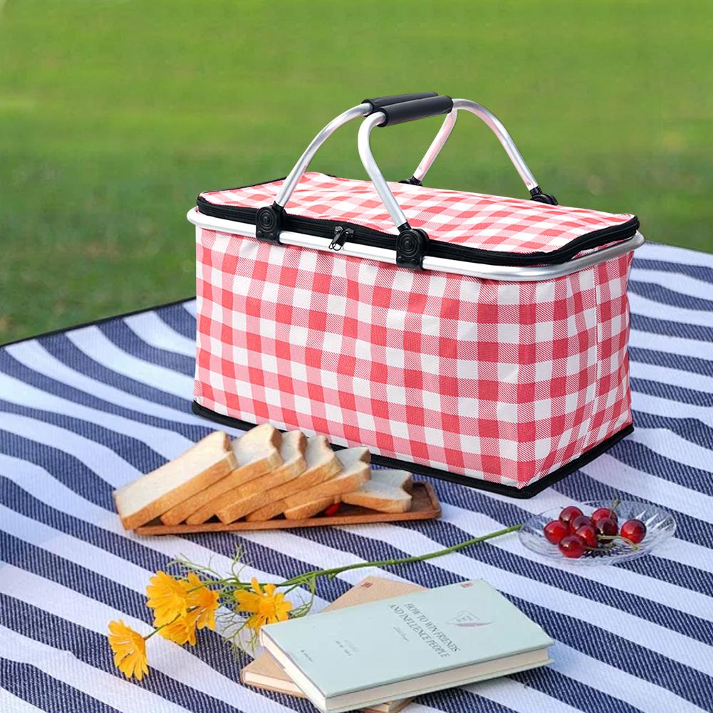 30L Thermal Insulated Bag Keep Fresh Folding Insulated Cooler Cooler Bag Lunch Box Basket Food Carrier for Camping Picnic Travel