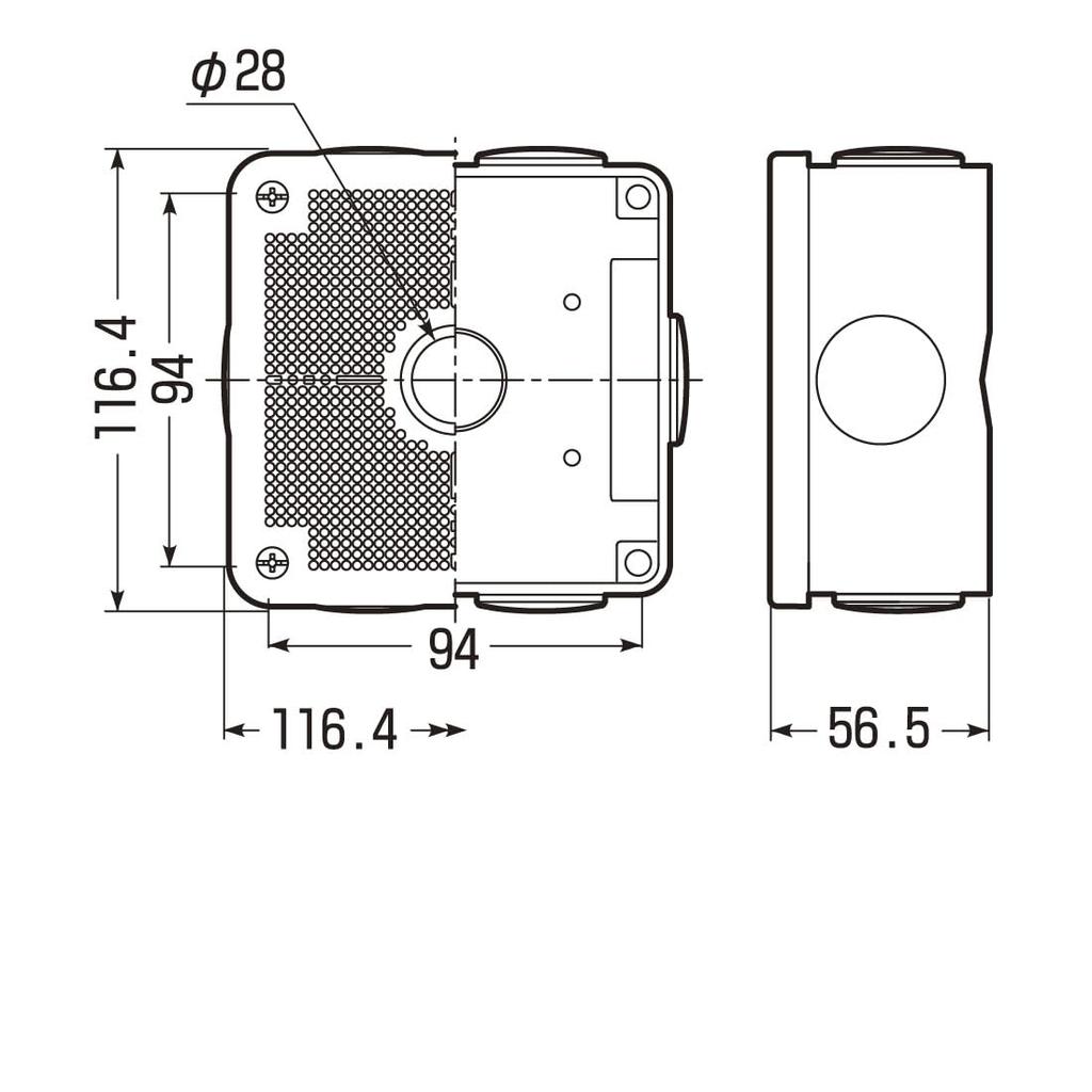 Mirai Industry Exposed Square Box with Flexible Lid and Cable Bushing, Beige, PV4B-ANFJ