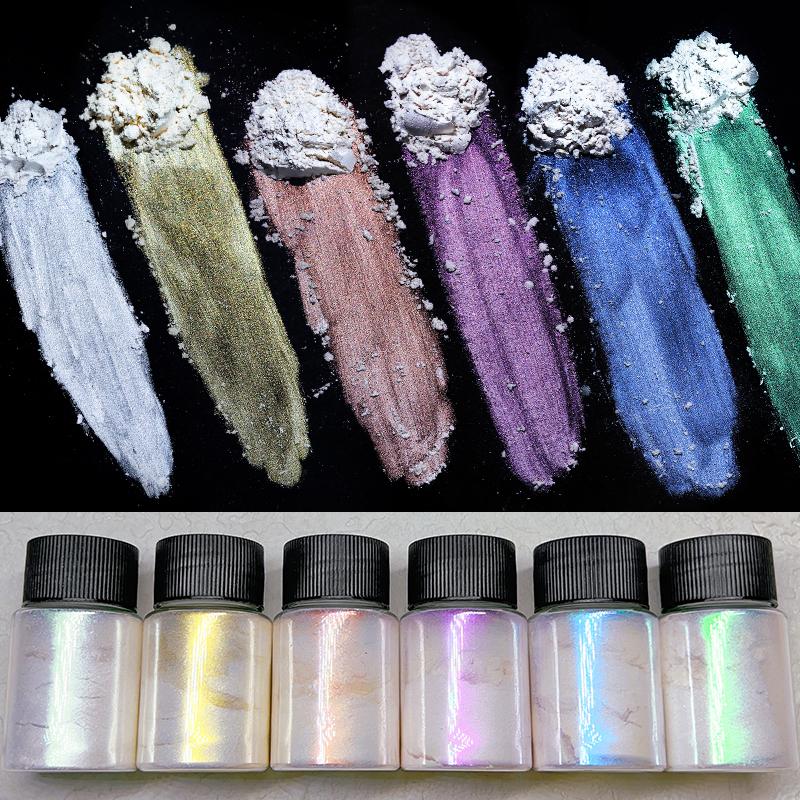 1Bottle White Chrome Pearl Nail Powder Shine Glitter Shell Auroras Nail Dust Mirror Effect Pigment Manicure Nail Art Decoration
