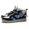 Li Ning Counterflow Hunter Slip Resistant Abrasion Resistant Mid Top Skateboard Shoes Men's Black Blue AGCQ127-3