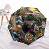 1 PC Automatic Folding Umbrella - Tiger Jungle Wildlife Pattern, Portable & Foldable Design with 8 Ribs, Christmas Birthday Gifts