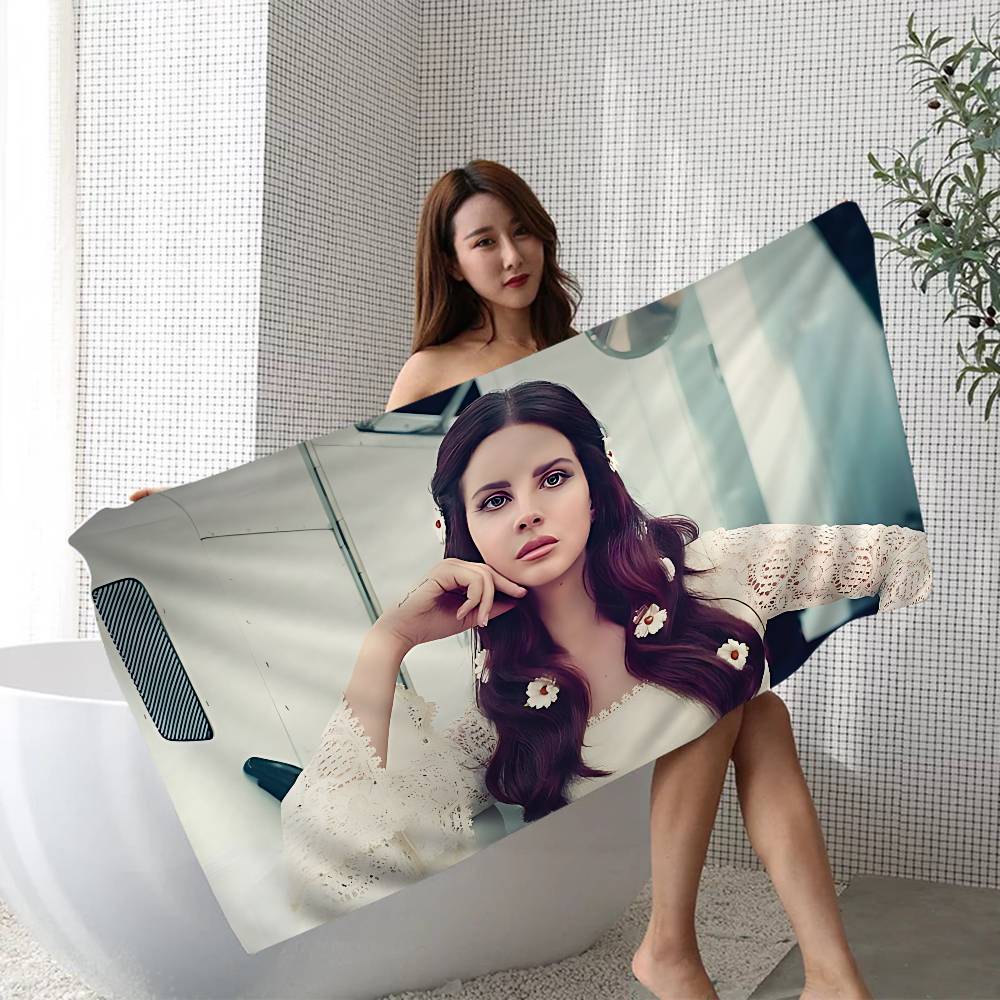 

L-Lana Del Rey Music Character Microfiber Beach Towel Absorbent Quick dry Soft Yoga Swimming Resort Mountain Climbing Towel W40*H60(CM)