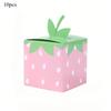 10pcs Red Strawberry Candy Box Children's Birthday Party Gift Box Dim Sum Box Festival Party Candy Boxes Square Mini Pink Box