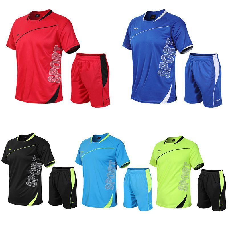 Sports Running Men Suit Quickdrying Short Sleeve Shirts Summer Gym Shorts