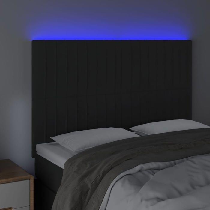 VidaXL Tête de Lit à LED Meuble de Chambre à Coucher Accessoire de Lit Double Tête de Cadre de Lit Intérieur Noir 3122712