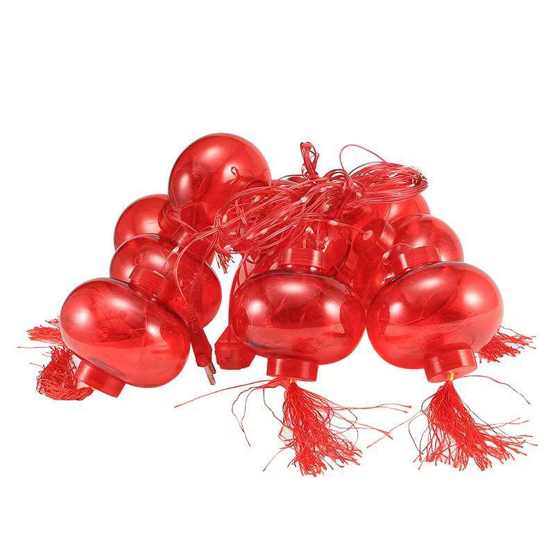 LED Red Lantern String Lights for Spring Festival & New Year Outdoor Balcony Decoration