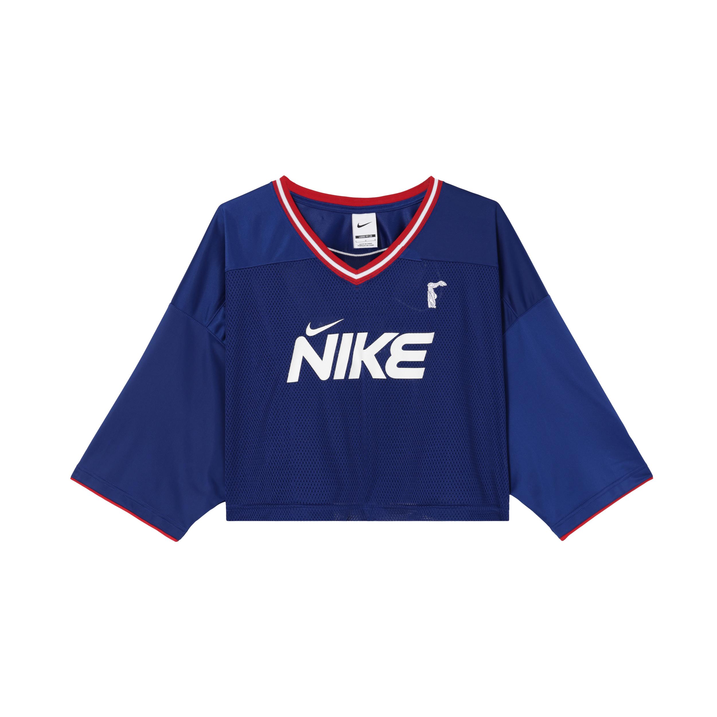 

New Nike Sportswear Women s V-Neck Pullover Sporty T-Shirt Blue HF6288-455 S