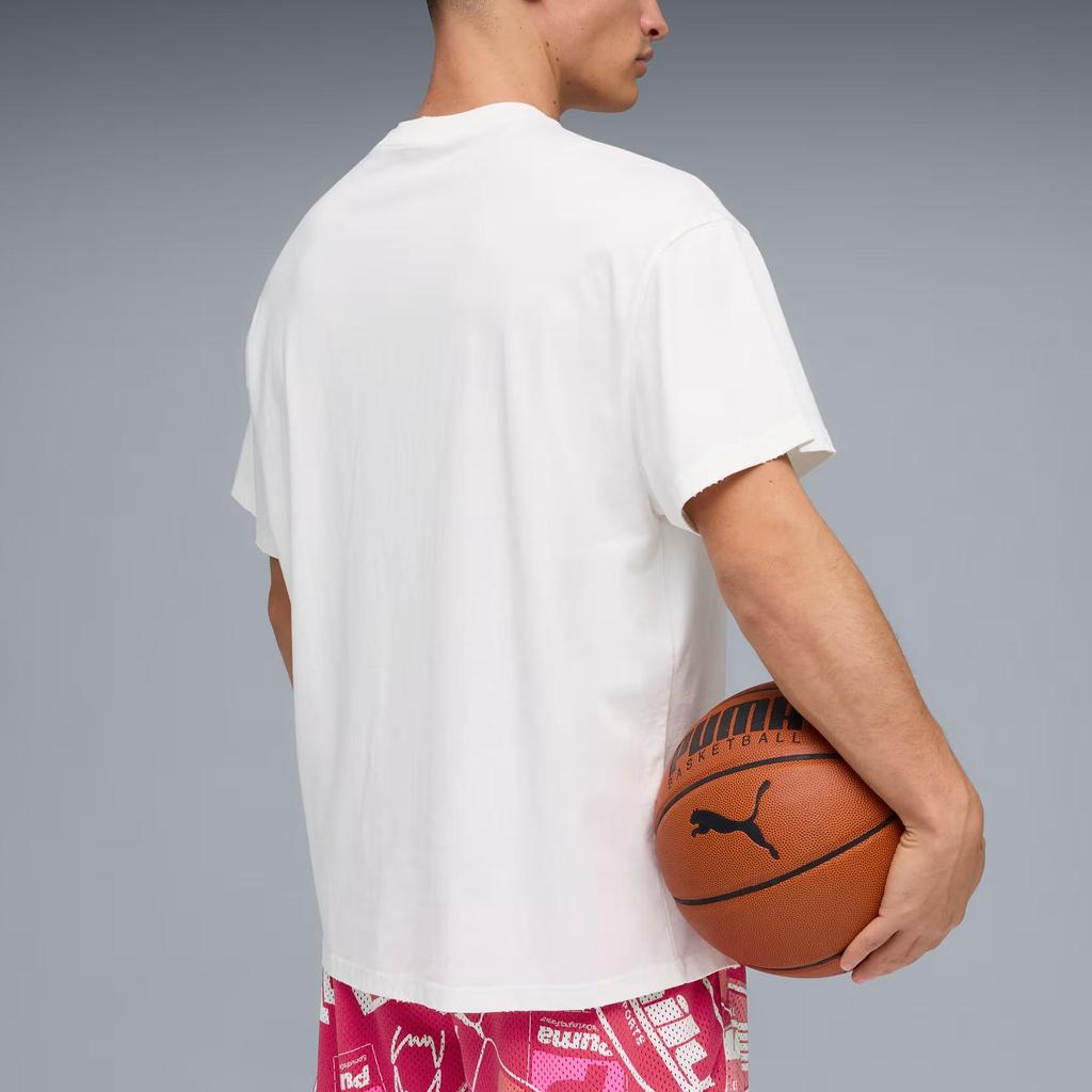 Puma Men's White Crew Neck T-Shirt With Pink Sports Car Print And Fast & Furious Logo 637899-01