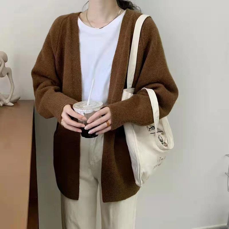 Sweater Jacket Women Wear In Autumn and Winter, New Loose Lazy Style Retro Small Soft Waxy Knitted Cardigan Women