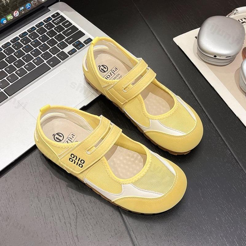 Women Mary Jane Flat Shoes Slip-On Casual Shoes Soft Bottom Lightweight Summer New Style Versatile Non Slip Outdoor Casual Shoes