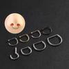 F136 Titanium Alloy D-Shaped Nose Stud Piercing - Versatile Vacuum-Plated Fashion Jewelry