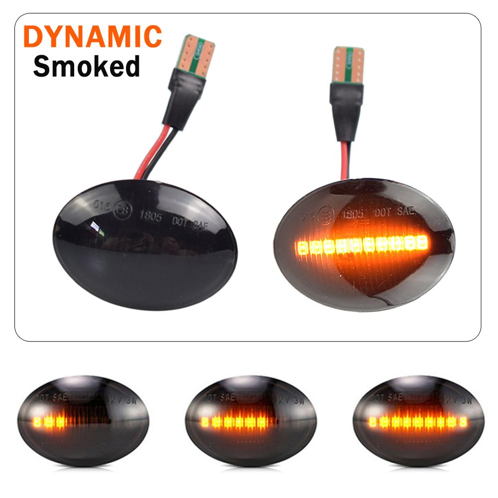 2Pcs Car Side Marker Lights Turn Signal For FIAT 500 500C 500L LED Dynamic T10 Lamps For Abarth 500 595 695 Car Fender Lights