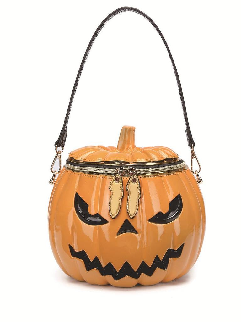 2024 Trendy Halloween 3D Pumpkin Head Shoulder Bag for Women