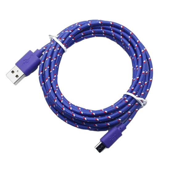 

Кабель для швидкої зарядки 2.4A Кабель Micro USB Нейлоновий плетений шнур Зарядний пристрій для телефону 50cm фіолетовий