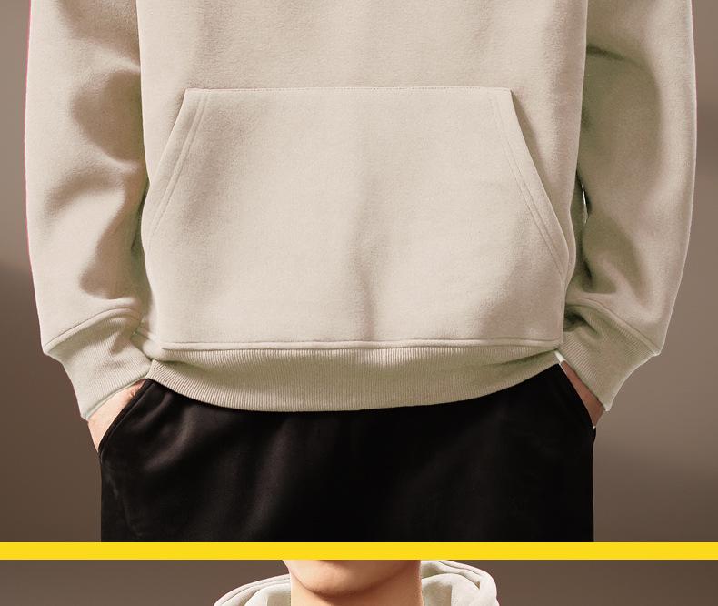 Herren Hoodie mit schwerem Stoff 420g, bestickt mit amerikanischem Buchstaben - Herbst/Winter Neuer Stil, lockere Passform