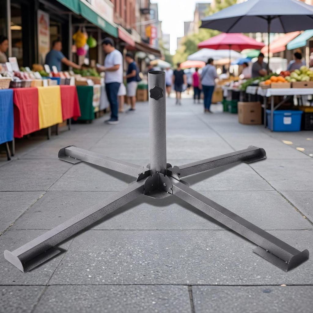 Cross Umbrella Base Heavy Duty Foldable Stand Stable for Vending Carts