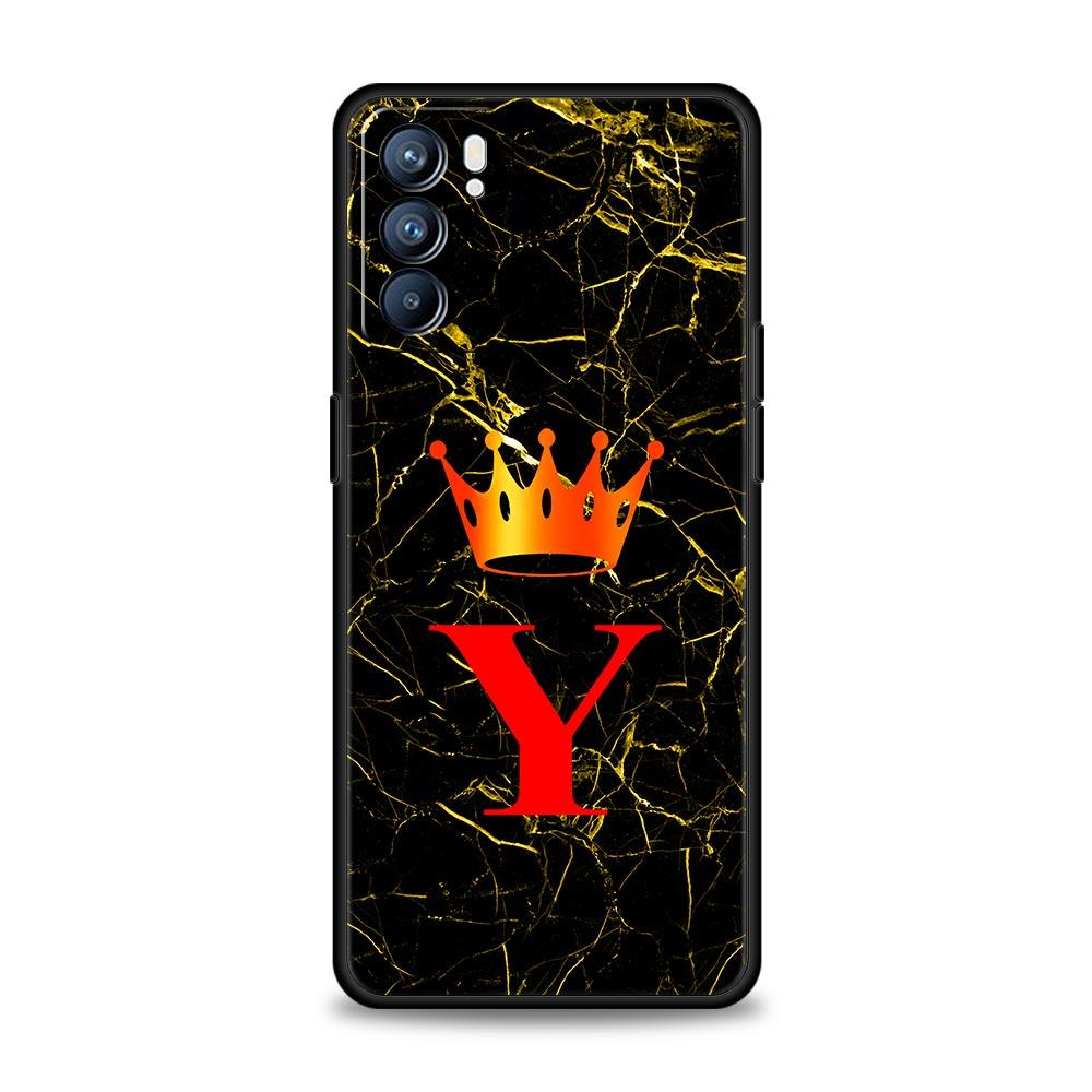 Marble Letter Phone Case For Oppo A17 A31 A54 A57 A78 A79 A98 Find X5 X6 Reno 6 7 8 10 11 12 13 F Pro 5G Soft TPU Cover Fundas