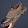 Fashion 2024 Summer New Hollow Mesh Men's Loafers Designer New Thick Soled Outdoor Walking Slip-on Men's Business Leather Shoes
