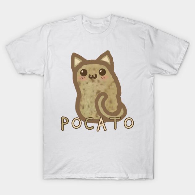 

T Shirt Women Pocato Potato Cat Harajuku Print Kawaii Tshirt Summer Short Sleeve Female T-Shirt Top Tee S розовый