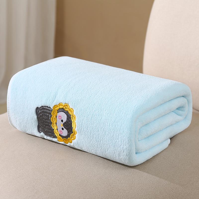 Ultra-Soft Quick-Dry Baby Bath Towel & Blanket - Coral Fleece, Thickened, No Shedding