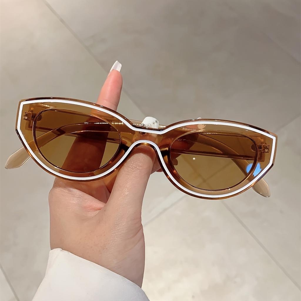Retro Women'S Cat-Eye Fashion Sunglasses with Trendy Line Decorations, Stylish Men'S Decorative Eyewear for Outdoor