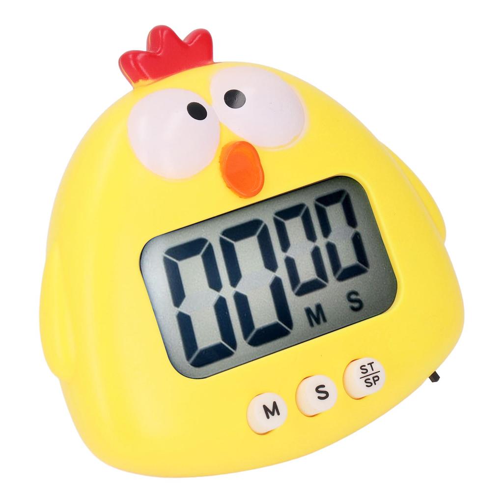 Digitální kuchyňský časovač, odpočítávání, zvuk kresleného zvířátka, blikající upozornění, snadné ovládání se stojanem