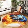 1PC Fire Lightning Round Chair mat Area Rug - Non-Slip, Floor Mat for Office, Bedroom, and Indoor Decor -Gift D1127250