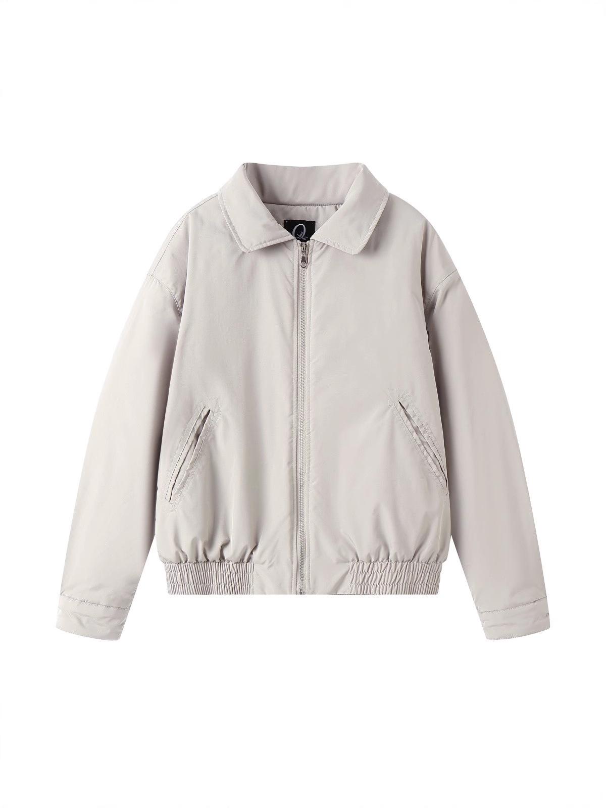 

RUIIENRS x 3QMODE 2025 Winter Retro Lapel Cotton Jacket 25D01 XL слонова кістка/білий
