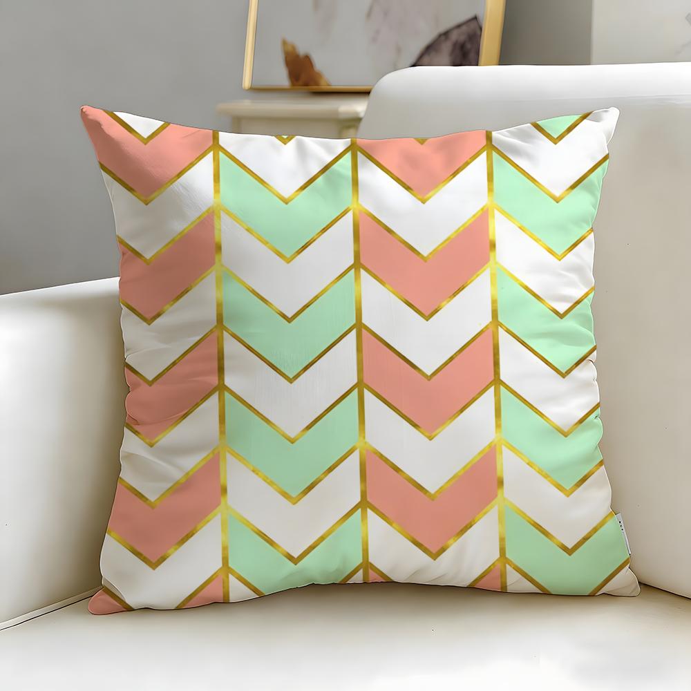 Herringbone Pattern Cushion Cover Soft EasyWash Pillow Case Versatile for Couch Bed Travel and Office