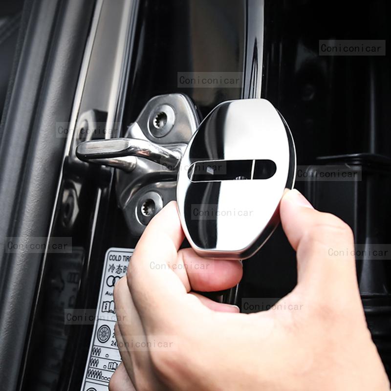 Car Door Lock Decoration Protection Cover Flags Emblem Stainless Steel Case For VW Volkswagen Taigo   Accessories