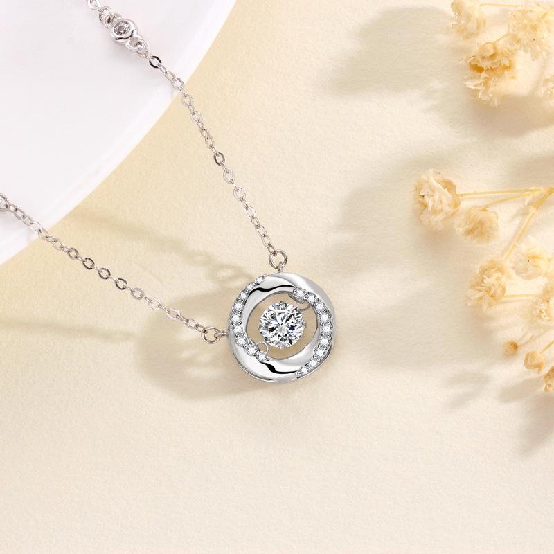 Three-second heart necklace women's niche light luxury high-end design sense ins wind smart pendant necklace women
