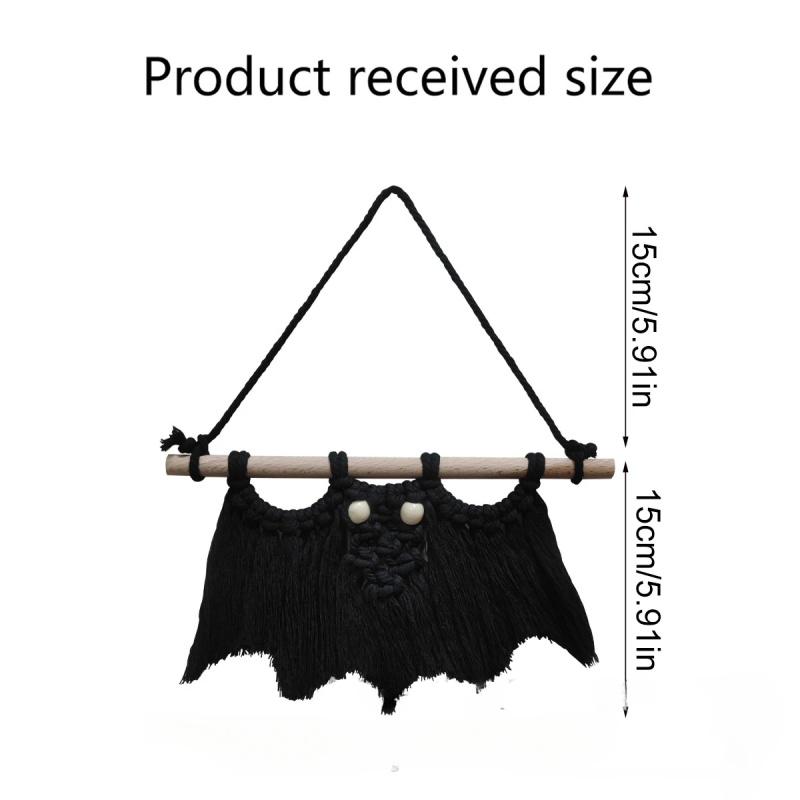 Wall Decoration 3D Bat Hanging Ornament, Hand-Knitted Black Style, Bat Tapestry, Halloween Home Decoration