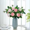 New 3-head Moisturizing Rose Simulation Flower Wedding Home Living Room Decoration Ornament