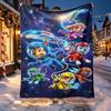 PAW Patrol Pattern Blanket for Home Decoration, Bed, Sofa, Car Travel, Camping, Suitable for All Seasons, Birthday Christmas Gift