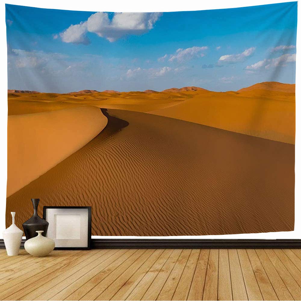 Dune Sunrise Tapestry Sahara Desert Dunes Tapestry Nature Outdoor Scenery Tapestry Wall Hanging Decor for Bedroom Living Room