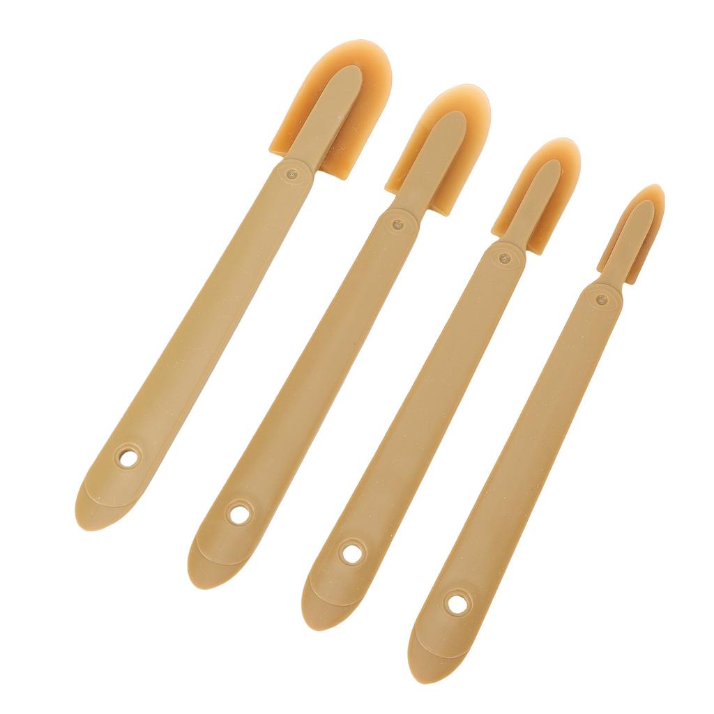 8 Pcs Grout Sealant Spatula Spreader Reusable PU Tips Grout Caulk Finishing Tool 4 Sizes for Kitchen Pantry Bathroom Yellow