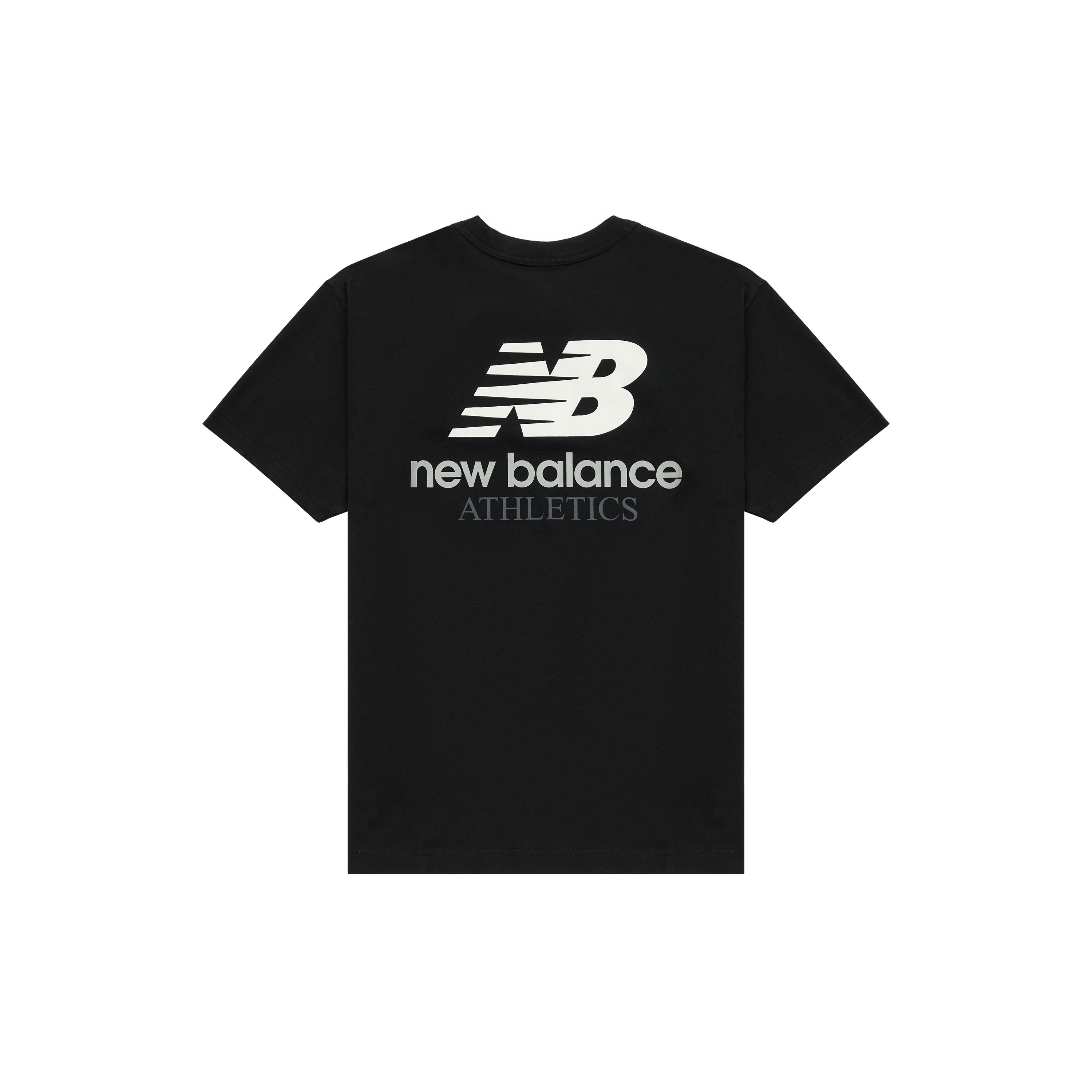 

Спортивная повседневная дышащая однотонная футболка с короткими рукавами и логотипом New Balance, топы унисекс, черный AMT31504-BK
