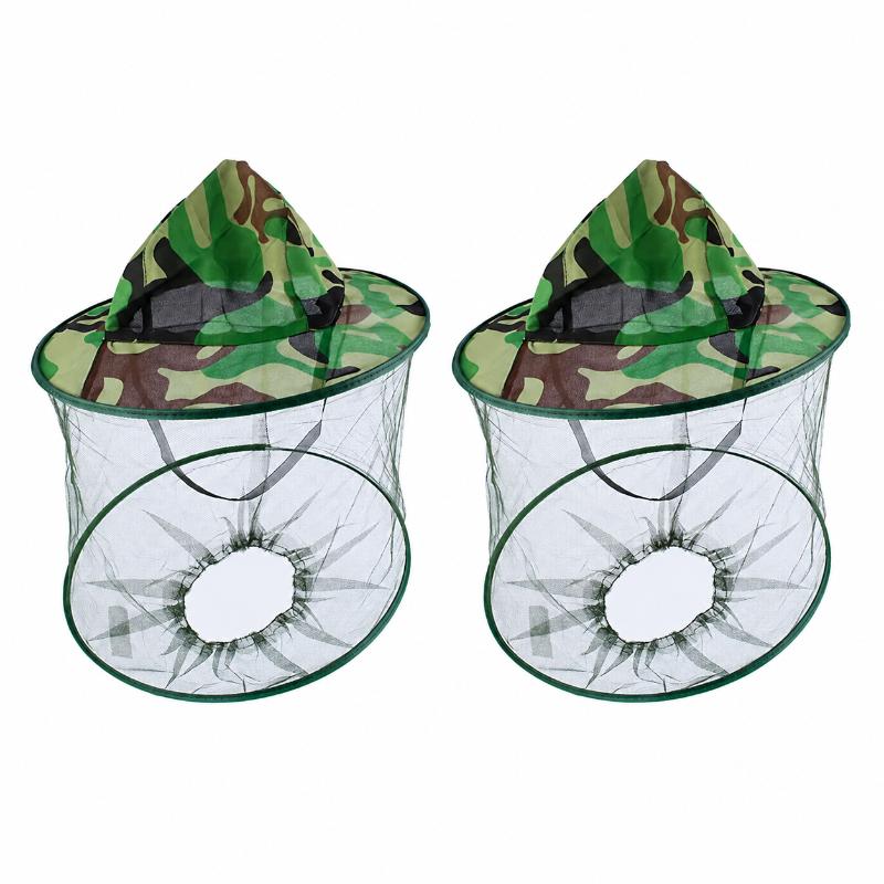Camouflage Beekeeping Protective Bee Hat Insect Mesh Face Hat Anti-Mosquito Shawl Hat Outdoor Fishing  Face Mask Hat